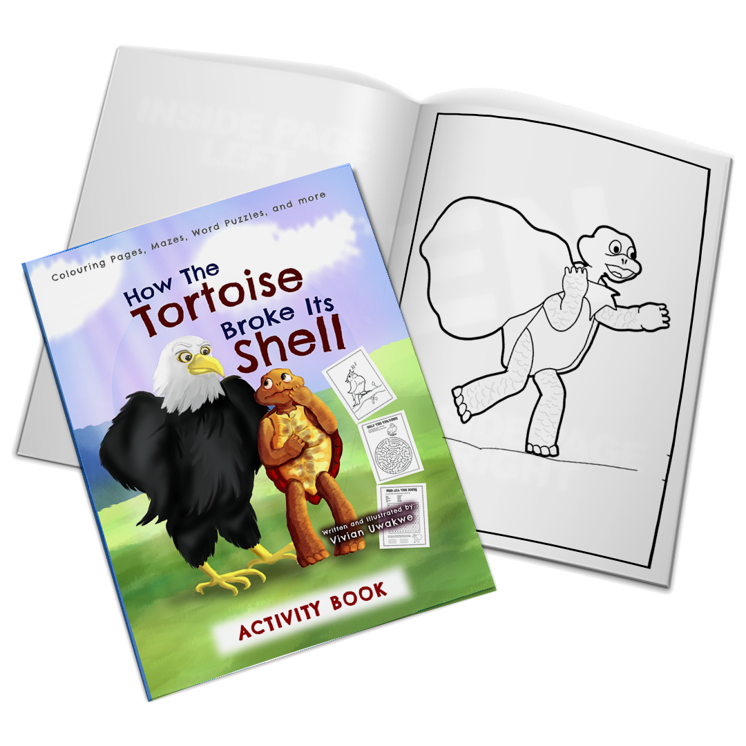 ACTIVITY AND COLOURING BOOK - How The Tortoise Broke Its Shell by Vivian Uwakwe