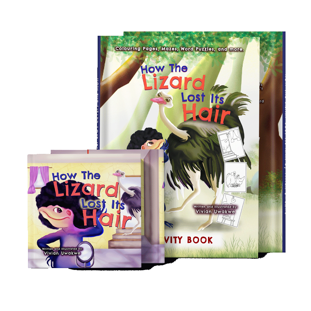 How The Lizard Lost Its Hair by Vivian Uwakwe (Storybook & Colouring Book)