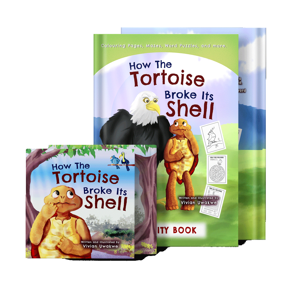 How The Tortoise Broke Its Shell  by Vivian Uwakwe (Storybook & Colouring Book)